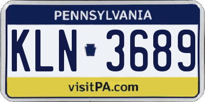 PA license plate KLN3689