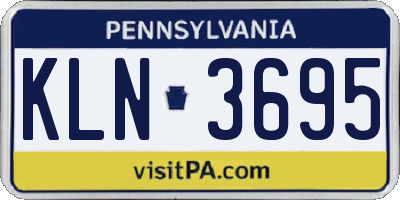 PA license plate KLN3695
