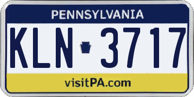 PA license plate KLN3717