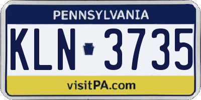PA license plate KLN3735