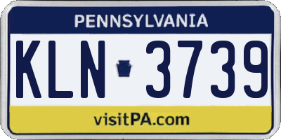 PA license plate KLN3739