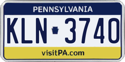 PA license plate KLN3740