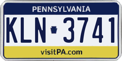 PA license plate KLN3741