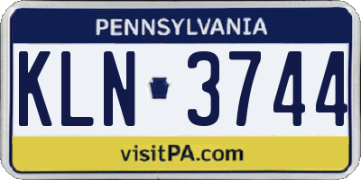 PA license plate KLN3744
