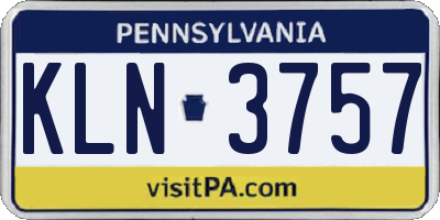 PA license plate KLN3757