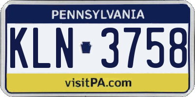 PA license plate KLN3758
