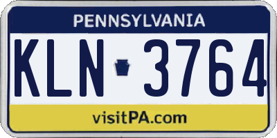 PA license plate KLN3764