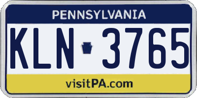 PA license plate KLN3765