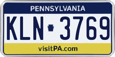 PA license plate KLN3769