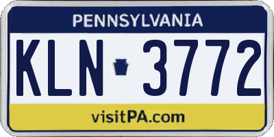 PA license plate KLN3772
