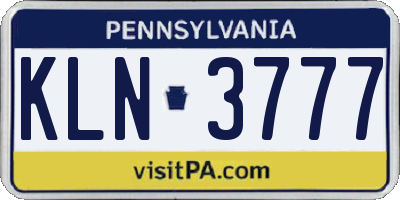 PA license plate KLN3777