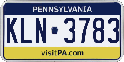 PA license plate KLN3783