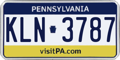 PA license plate KLN3787