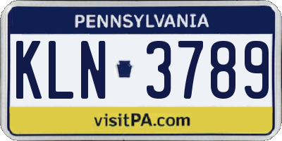 PA license plate KLN3789