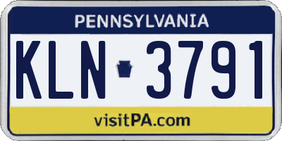PA license plate KLN3791