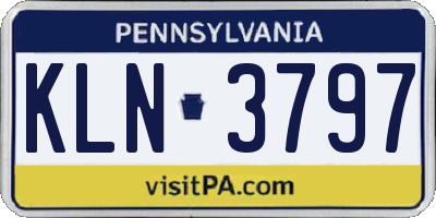 PA license plate KLN3797