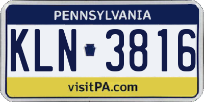 PA license plate KLN3816