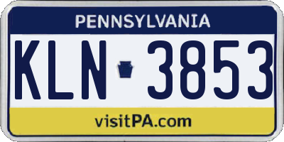 PA license plate KLN3853