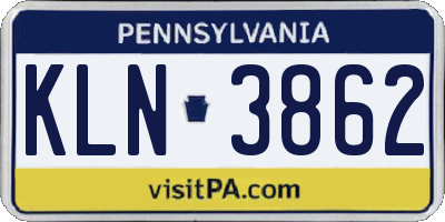 PA license plate KLN3862