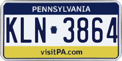 PA license plate KLN3864