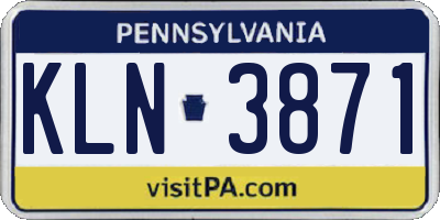 PA license plate KLN3871