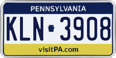 PA license plate KLN3908