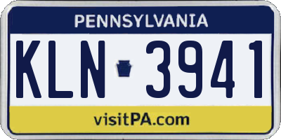 PA license plate KLN3941