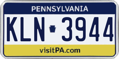 PA license plate KLN3944