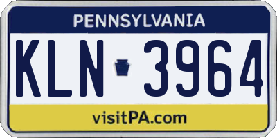 PA license plate KLN3964