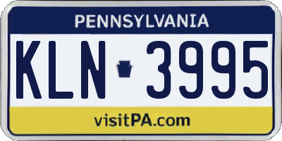 PA license plate KLN3995