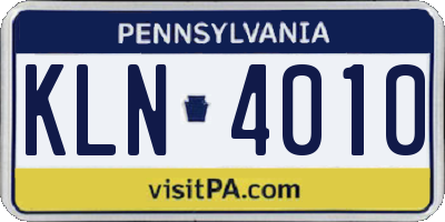 PA license plate KLN4010