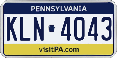 PA license plate KLN4043