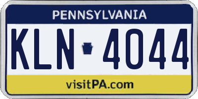 PA license plate KLN4044