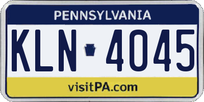 PA license plate KLN4045