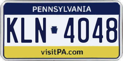 PA license plate KLN4048