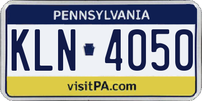 PA license plate KLN4050