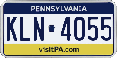 PA license plate KLN4055
