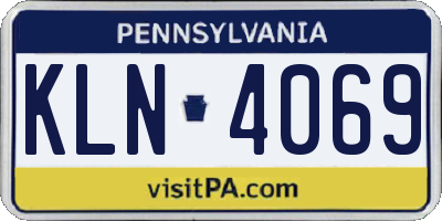 PA license plate KLN4069