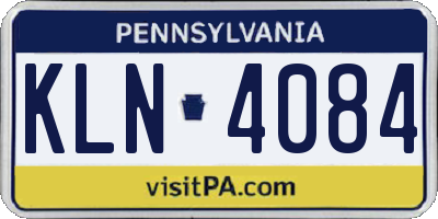 PA license plate KLN4084