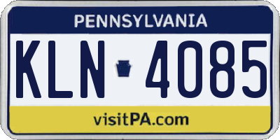 PA license plate KLN4085