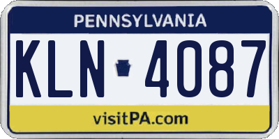 PA license plate KLN4087