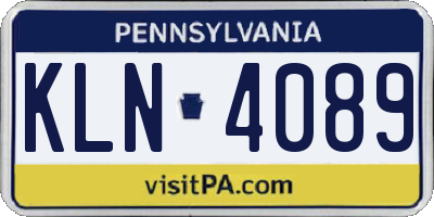 PA license plate KLN4089