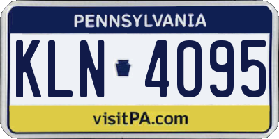 PA license plate KLN4095