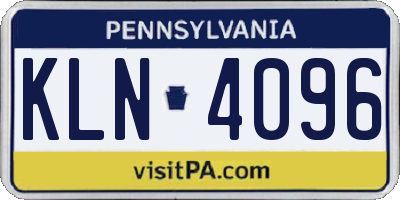 PA license plate KLN4096