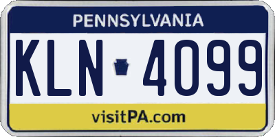PA license plate KLN4099