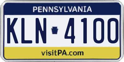 PA license plate KLN4100