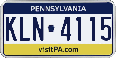 PA license plate KLN4115