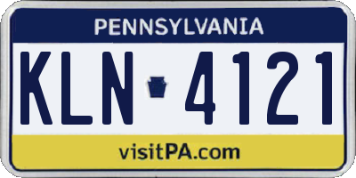 PA license plate KLN4121