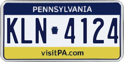 PA license plate KLN4124