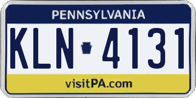 PA license plate KLN4131